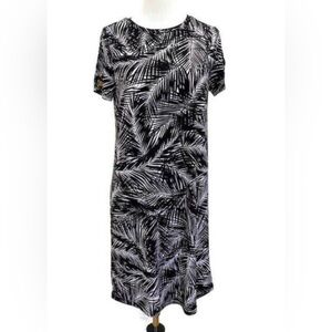 MICHAEL Michael Kors Black and White Leaf Print Mini Dress